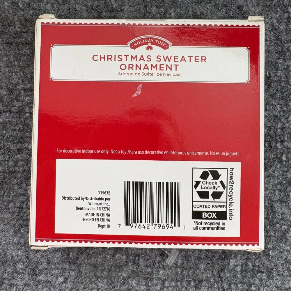 Ugly‎ Christmas Sweater Ornament Frothy The Snowman NWT Boxed Holiday Decor